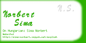 norbert sima business card